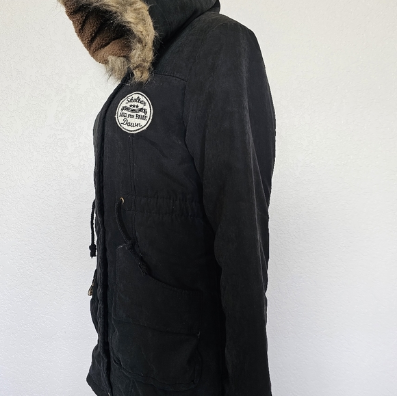 Womens Warm Long Coat Fur Fleece Hooded Jacket Zip Up Winter Parka Coat - Picture 12 of 15